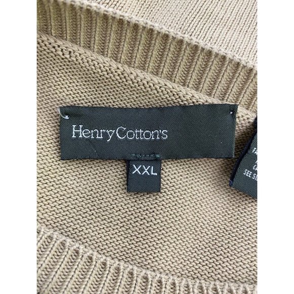 Henry Cottons Light Brown Cable Knit Pullover Sweater Made In Italy Mens XXL - Picture 5 of 8